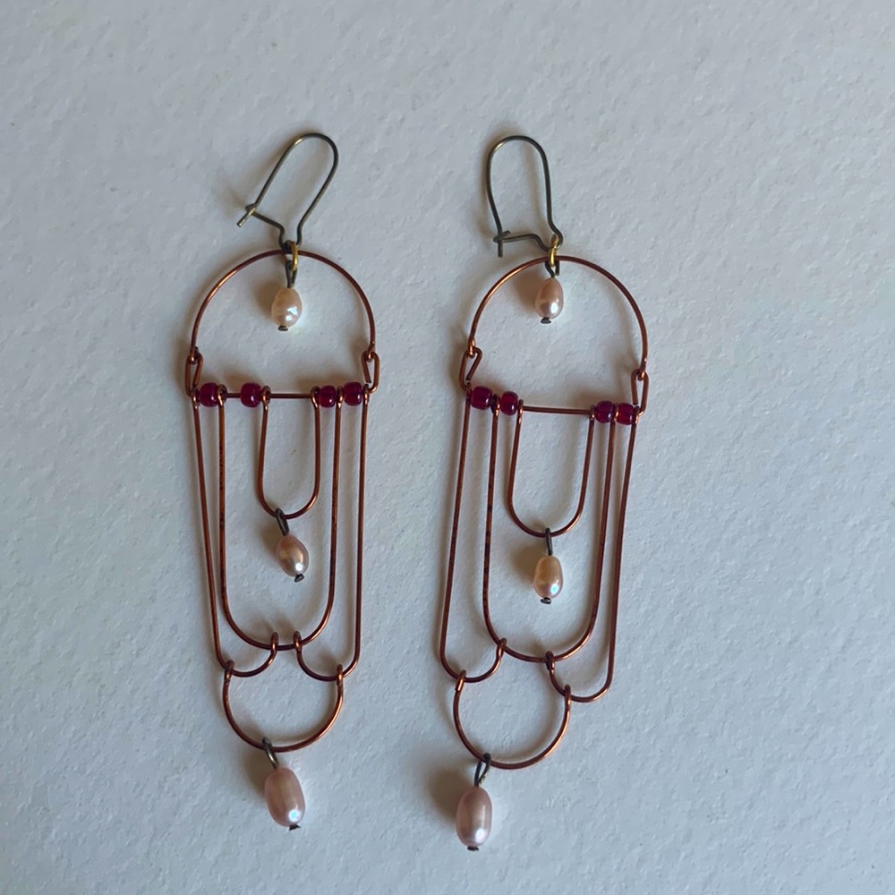 Handmade brand new caged earrings